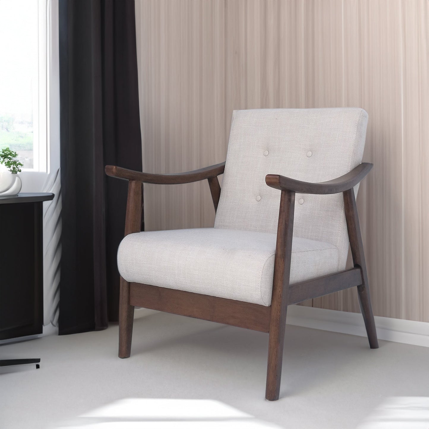 Elegant One-Seater Sofa in Beige