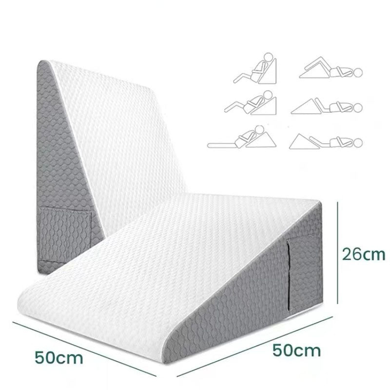 Triangle sponge cushion, headboard pillow, elderly care sofa backrest cushion, waist protection, half lying, half lying, sloping pillow - Korvel