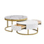 Mesa de café moderna redonda apilable con cajones en blanco