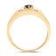 Bague de fiançailles en argent sterling plaqué or jaune 14K avec diamant bleu