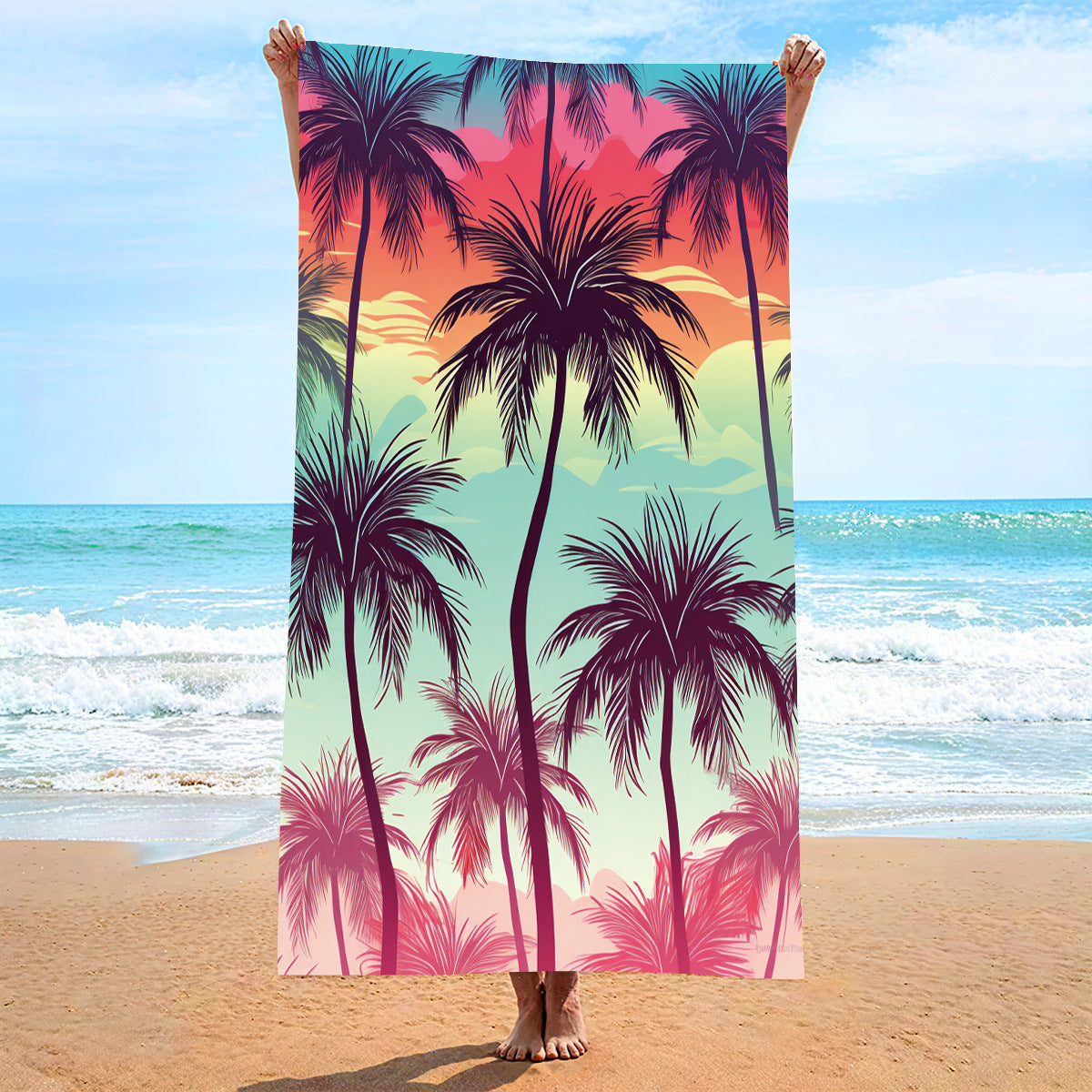 Double-Sided Velvet Beach Towel - Quick-Drying & Soft