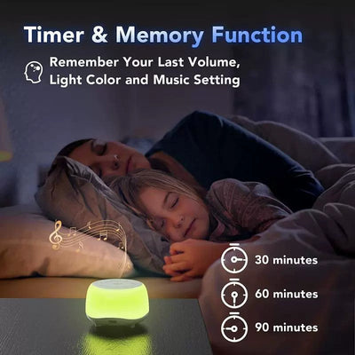 Portable Sound Machine with White Noise, Night Light, and Speaker for Baby's Soothing Sleep and Relaxation - Korvel