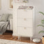 Modern Arc Design Shoe Cabinet With 3 Drawers,Shoe Storage Cabinet for Entryway,Outdoor,White Finish - Korvel