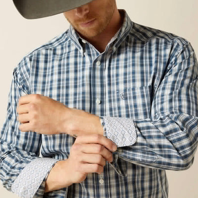 Ariat Men's Blue Plaid Button-Up Shirt - Korvel