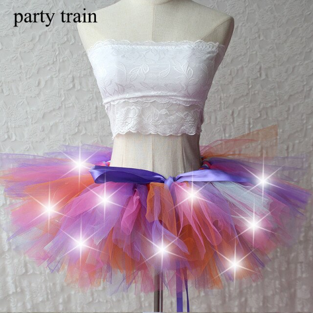 Arrival Women Tulle Tutu Skirt Sexy Mini Fancy Adult Petticoat Fluffy Yarn Ballet Dance Halloween Led Light Up - Korvel