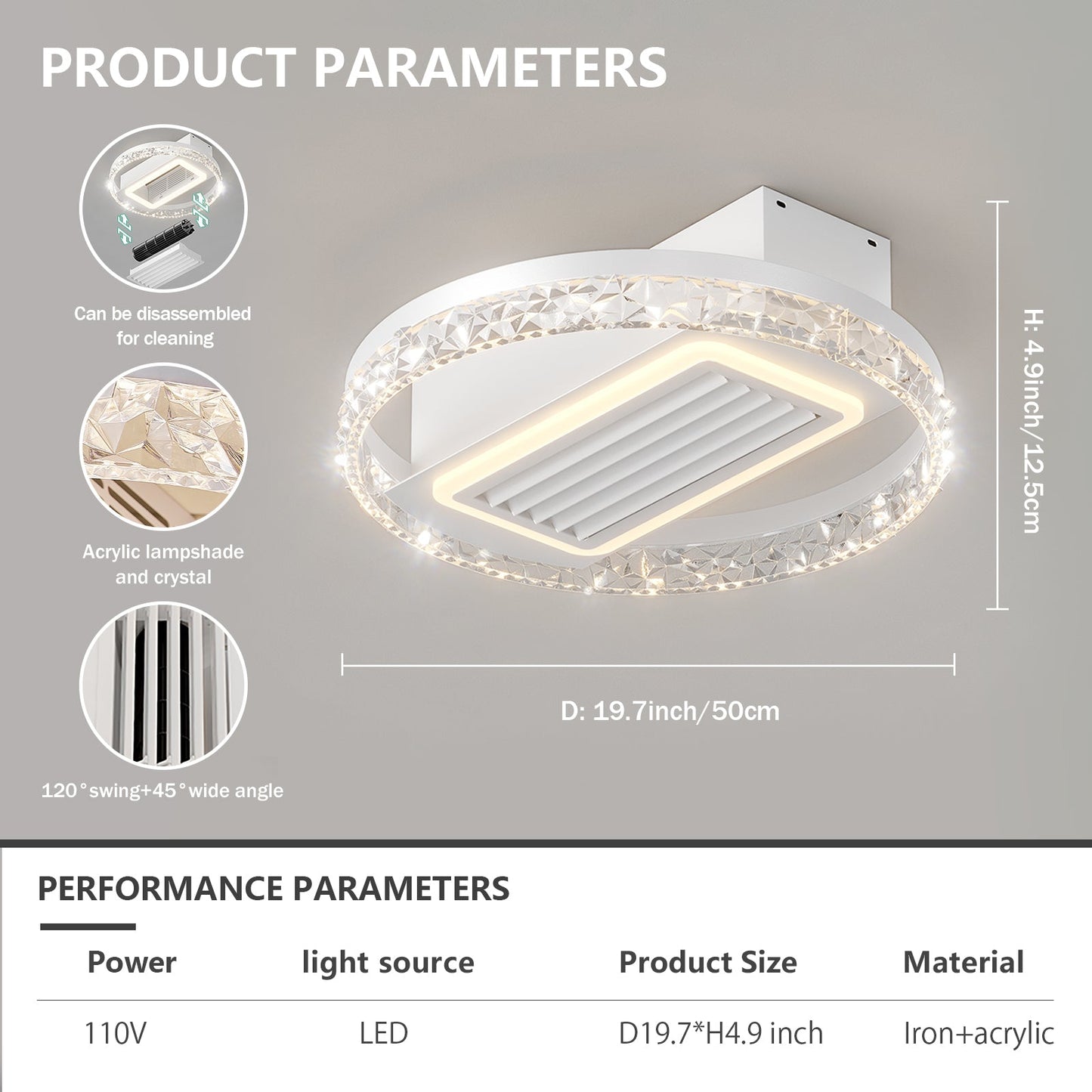Bladeless Fan Lamp With Lights Dimmable  LED - Korvel