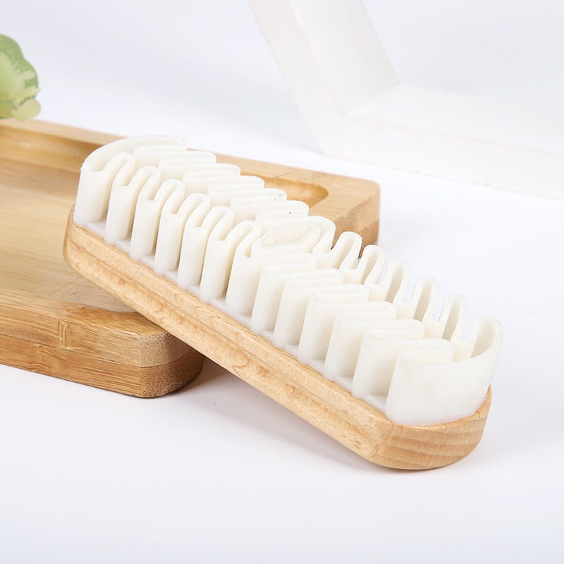 Suede Shoes Wooden Handle Raw Rubber Brush Cleaning Brush Suede Shoe Brush Cleaning Stain Removal TPR Brush - Korvel