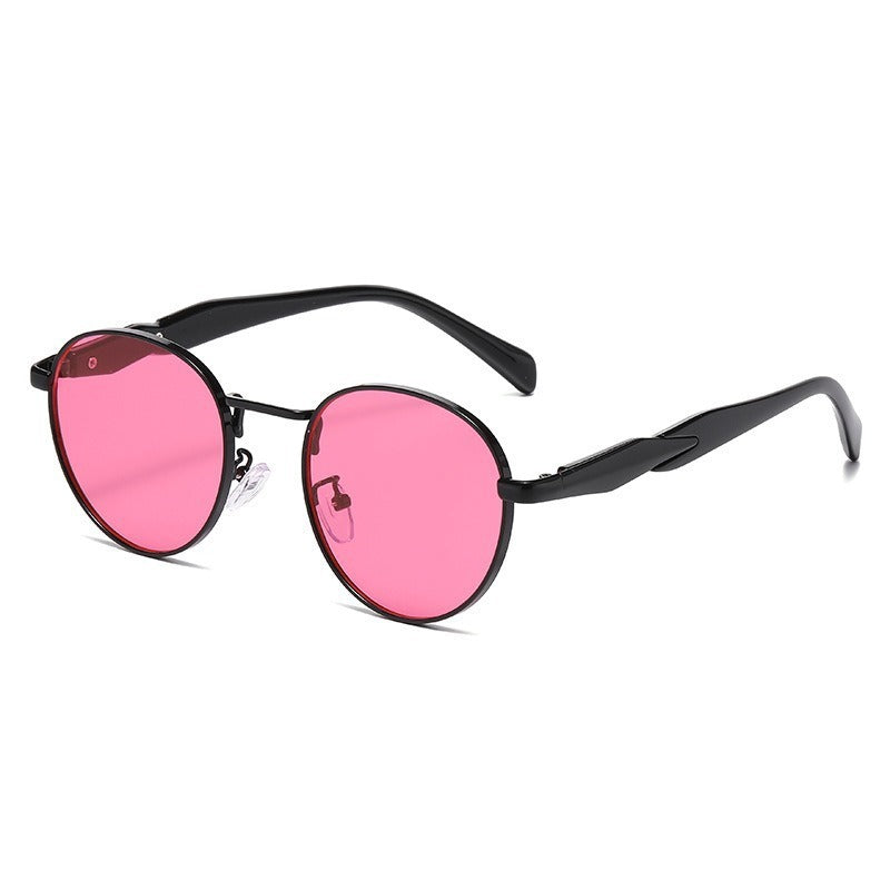 Elegant Metal Round Frame Sunglasses with UV Protection
