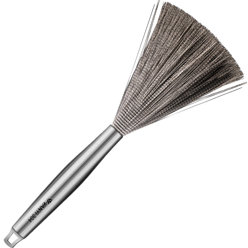 Stainless Steel Pot Brush Dishwashing Pot Brush Long Handle Household Cleaning - Korvel