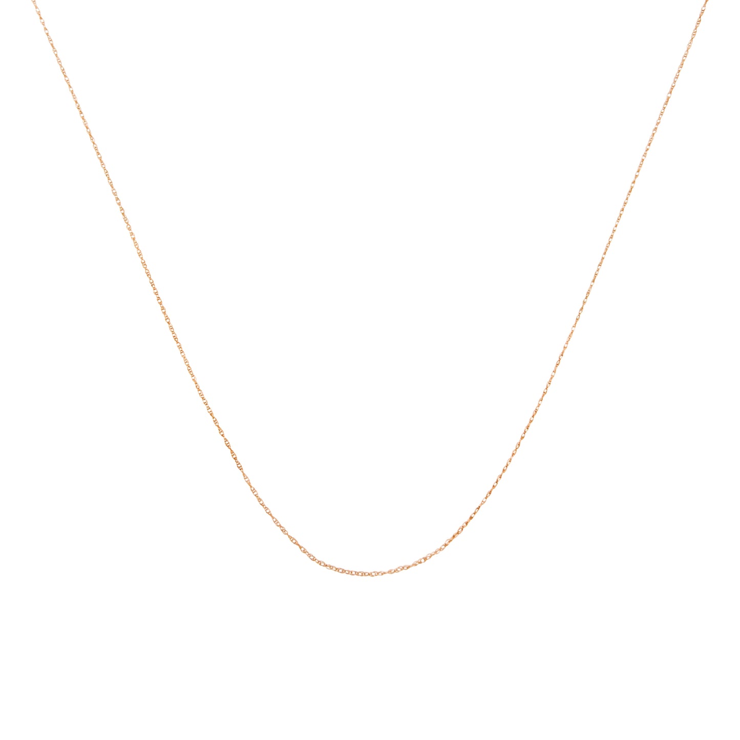 Solid 10K Yellow Gold 0.5mm Slim Rope Chain Necklace - 18"