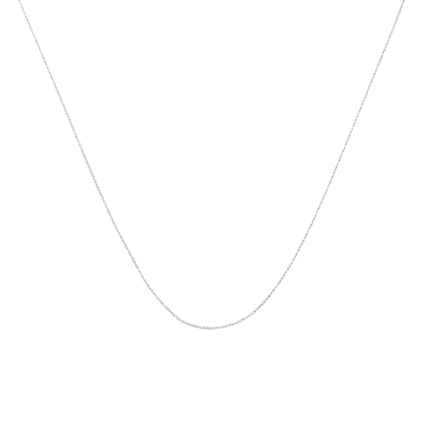 Solid 10K Yellow Gold 0.5mm Slim Rope Chain Necklace - 18"