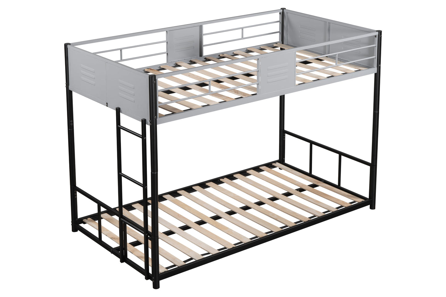Lit superposé en métal pour jumeaux avec ventilation et caractéristiques de sécurité