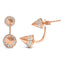 Boucles d'oreilles en diamant à double cône en or rose 14K