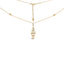 14K Yellow Gold Diamond Studded Geometric Double Pyramid Necklace