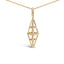 14K Yellow Gold Diamond Studded Geometric Double Pyramid Necklace