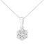 Collar de diamantes en forma de flor de oro blanco de 14 quilates
