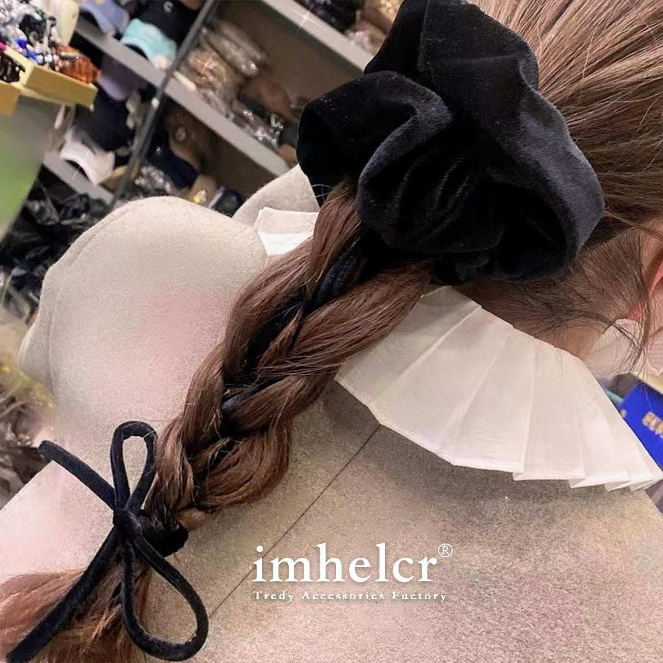 Vintage Velvet Long Ribbon Bow Hair Loop