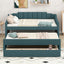 Twin Size Upholstered Daybed with Trundle and Three Drawers,Green - Korvel