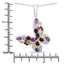 Pendentif papillon multi-stones de 3,80 carats en argent sterling