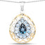 Pendentif en Topaze Bleue Plaqué Or Jaune 18K en Argent Sterling