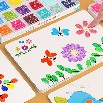 Children's Finger Drawing Paint Kindergarten Color Printing Mud Baby Graffiti Printing Pad Drawing Tool Palm Pointillism - Korvel