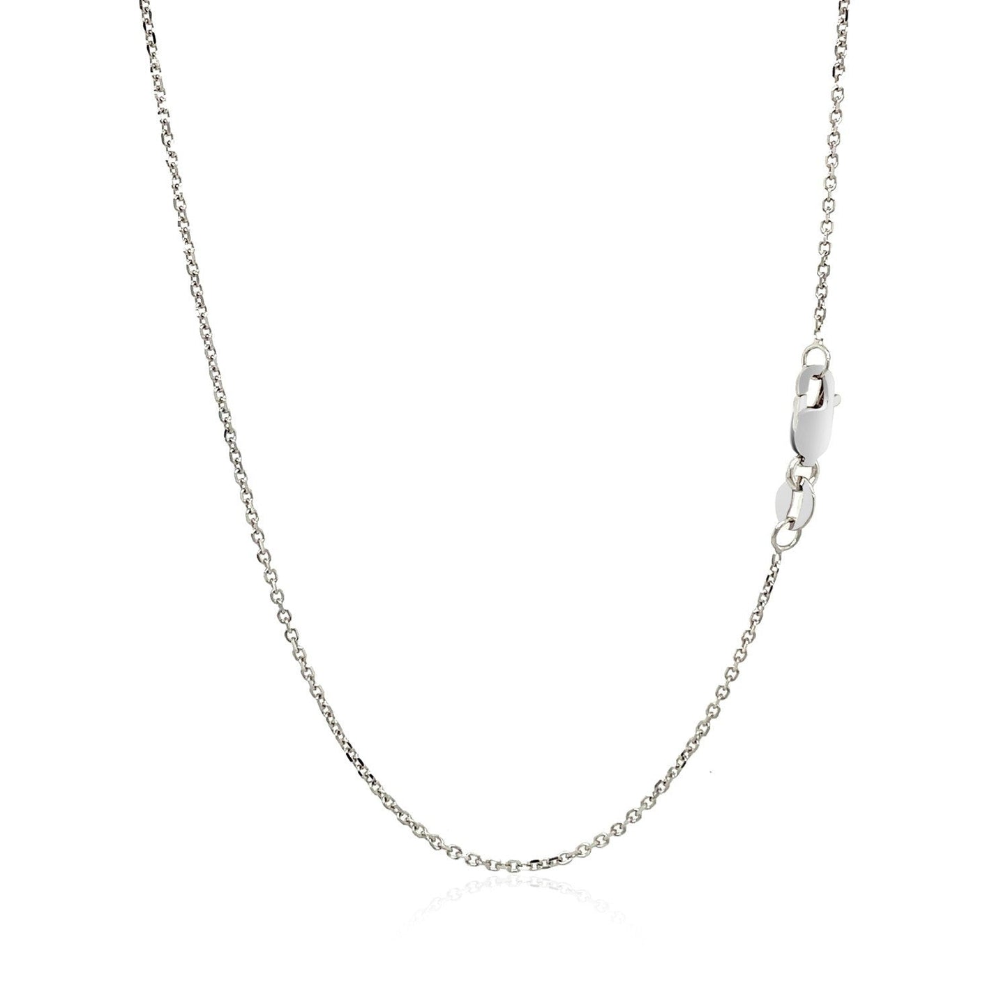 10k White Gold Cable Chain Necklace - 1.1mm