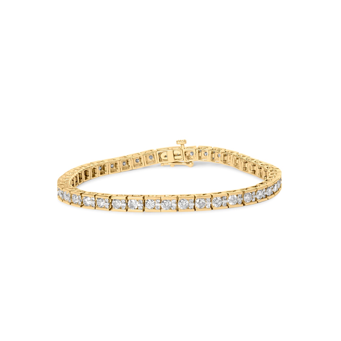 10K Yellow Gold 4.00 Cttw Diamond Tennis Bracelet