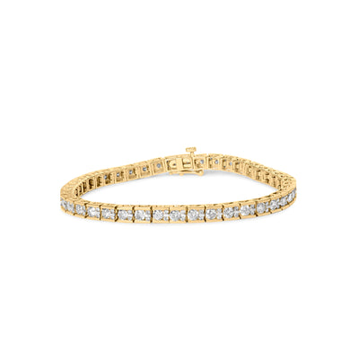 10K Yellow Gold 4.00 Cttw Diamond Tennis Bracelet