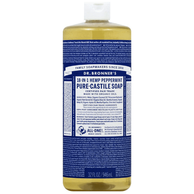Jabón Líquido Puro de Castile Orgánico Dr. Bronner's - Menta 32 fl oz