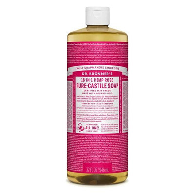 Jabón Líquido Puro de Castile Orgánico de Dr. Bronner - Rosa 32 fl oz