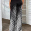 Elegant Striped Leaf Print Wide Leg Pants for Women
