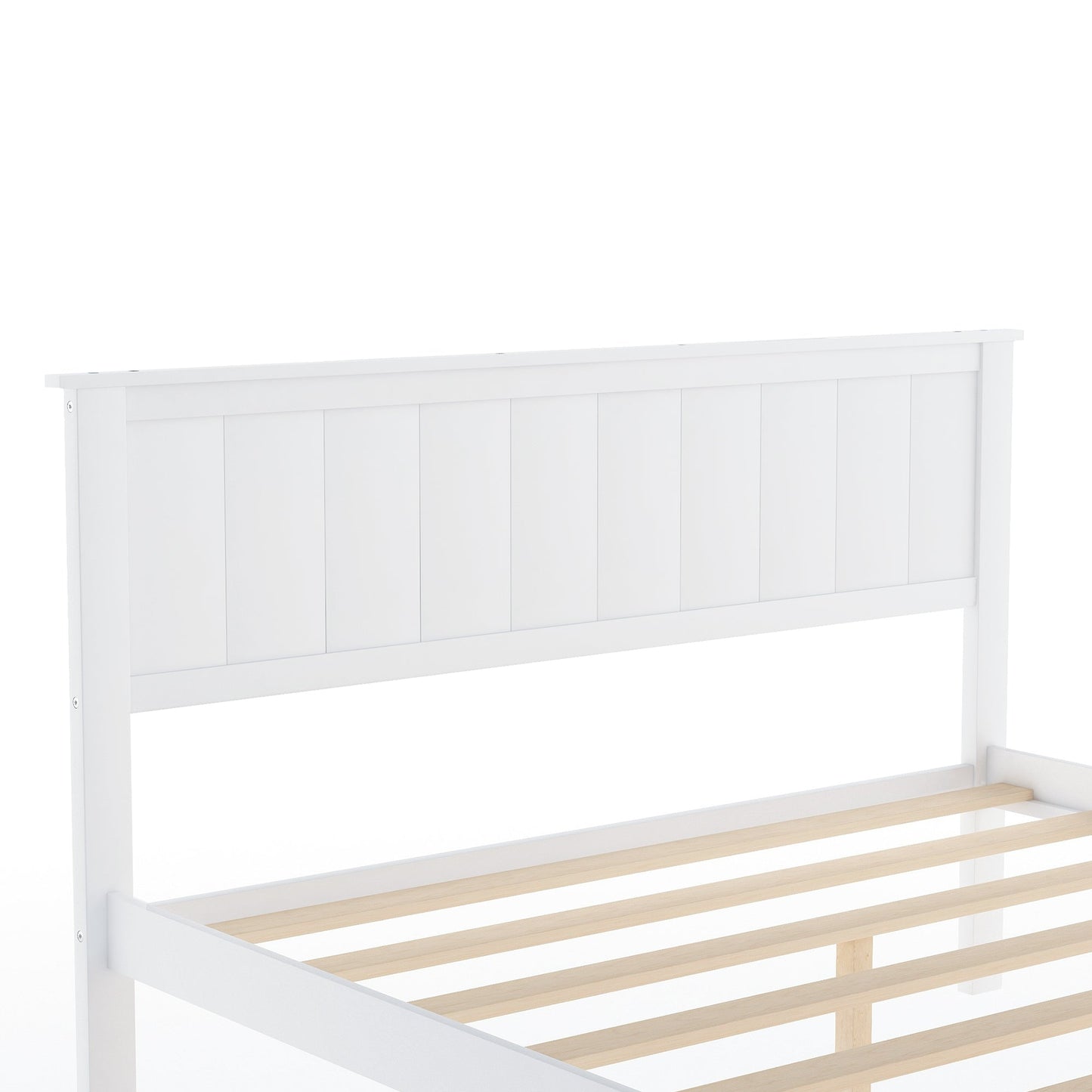Lit plateforme de taille complète avec tiroirs sous le lit - Blanc