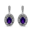 Pendientes de Stud de Acero Inoxidable de Plata .925 con Acentos de Amatista y Diamante