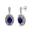 Pendientes de Stud de Acero Inoxidable de Plata .925 con Acentos de Amatista y Diamante