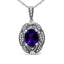 Collar de Pendiente de Amatista y Diamante en Plata de Ley .925