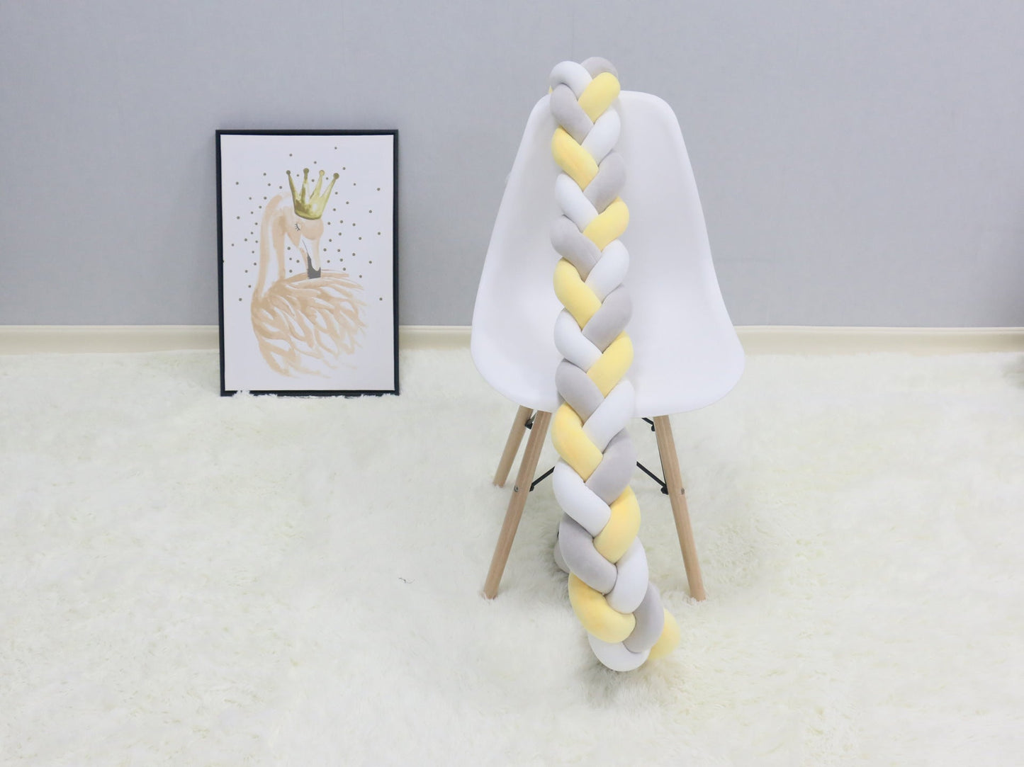 1Pcs 1M/2M/3M Baby Handmade Nodic Knot Newborn Bed Bumper Long Knotted Braid Pillow Baby Bed Bumper Knot Crib Infant Room Decor - Korvel