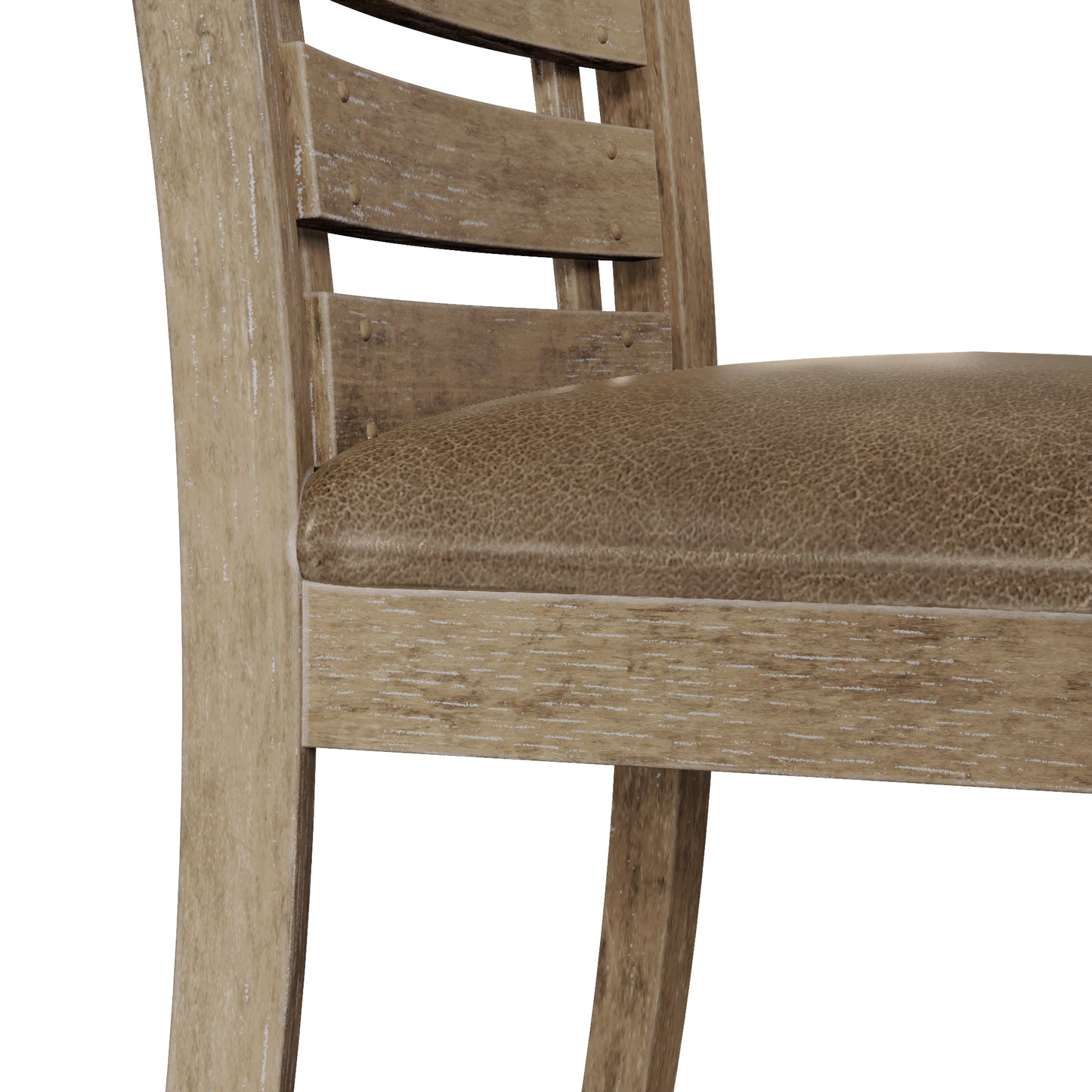 Set of 2 Modern Farmhouse Dining Chairs - Distressed Solid Wood