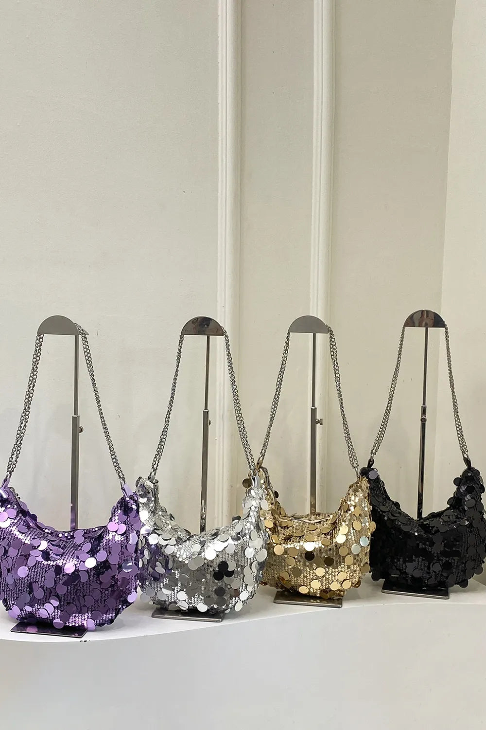 Sequin Chain Crossbody Bag - Korvel