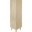 Corner cabinet ,Rattan door,Freestanding Corner Tables For Small Spaces, Corner Shelf Stand For Living Room, Kitchen, Bathroom - Korvel