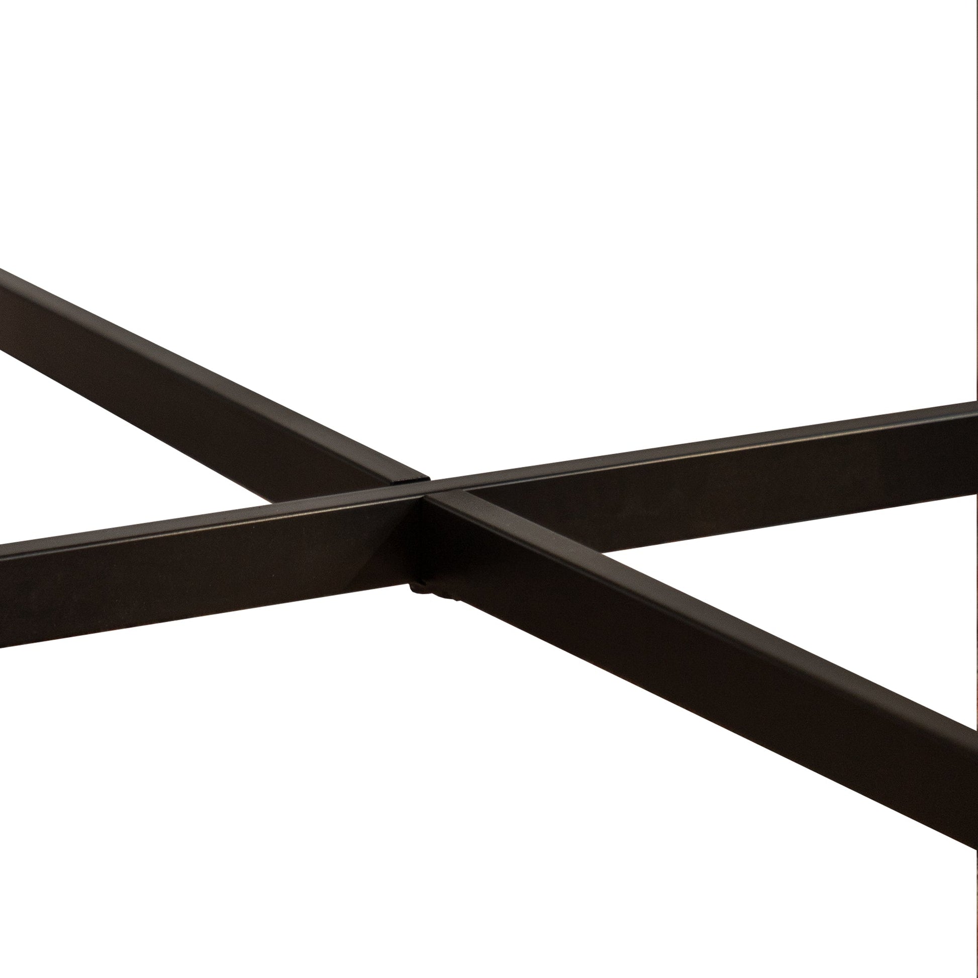 Modern Thread Design Round Coffee Table MDF Table Top with Cross Legs Metal Base(Set of 2 pcs ) - Korvel
