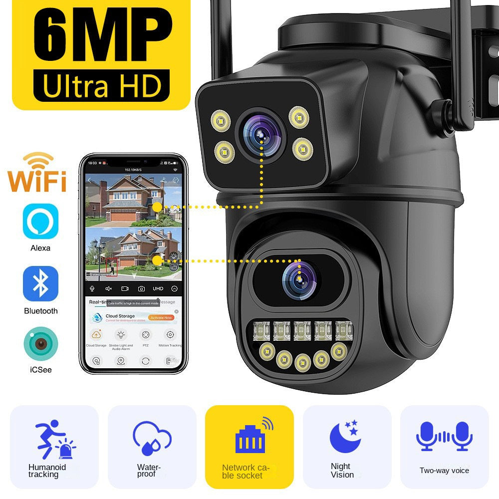 Dual screen wireless 360 degree mobile remote outdoor WiFi camera monitoring - Korvel