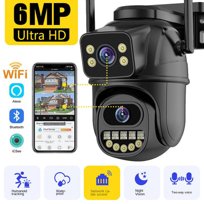 Dual screen wireless 360 degree mobile remote outdoor WiFi camera monitoring - Korvel