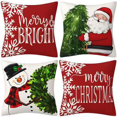 Christmas Snowman Decorative Pillow Cover
