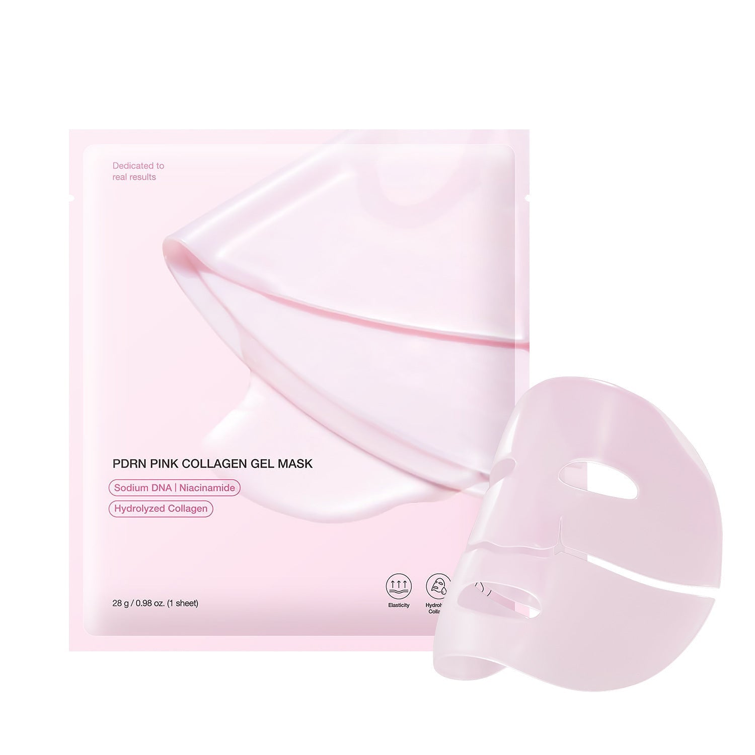 PDRN PINK COLLAGEN GEL MASK Pink Collagen facial mask Jelly Split facial mask - Korvel