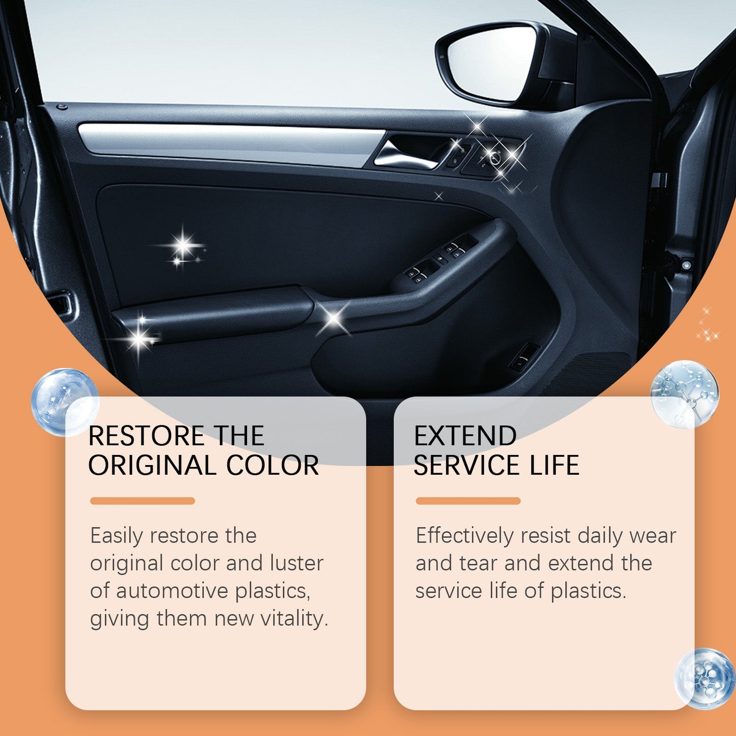Automotive Plastic Retreader Interior Parts Stain Cleaning, Blackening And Brightening Care Plastic Retreader - Korvel