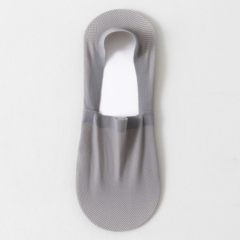 Men's thin breathable mesh boat socks short socks shallow mouth ice silk invisible socks ﻿ - Korvel