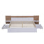 Queen Size Platform Bed with Headboard, Drawers, Shelves, USB Ports and Sockets  White - Korvel
