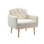COOLMORE modern style armchair, plush decorative fabric armchair with golden metal legs (white teddy bear) - Korvel