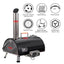 Black Pizza Oven Outdoor 12" Automatic Rotatable Pizza Ovens Portable Stainless Steel Wood Fired Pizza Oven Pizza Maker - Korvel