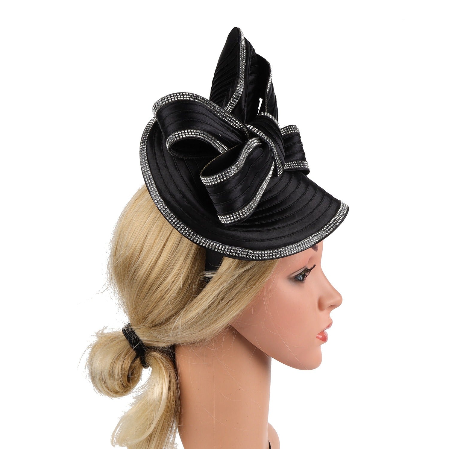 Hemp top hat black white diamond headband - Korvel